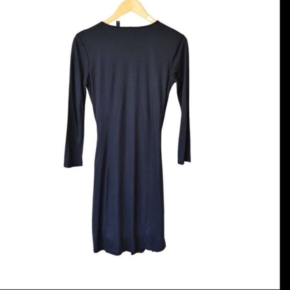 BOSS Hugo Boss Exandria V-neck Faux Wrap Midi Dress Navy  long sleeve $348 - Picture 5 of 10